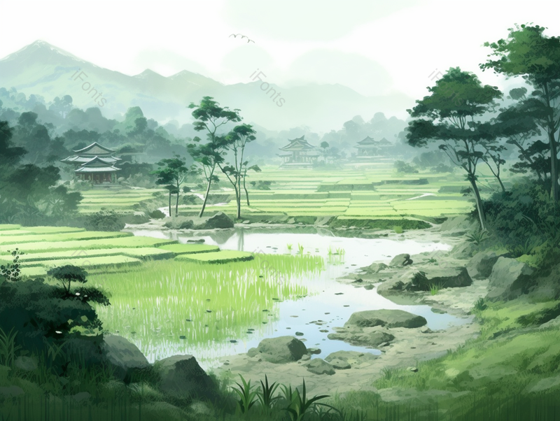 自然明亮户外清新风景,插画/手绘图,插画/手绘图库,插画/手绘图下载,插画/手绘